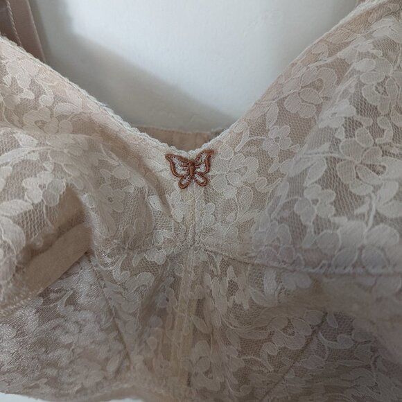 Vintage Bra Pin Up Rockabilly Colesce Couture Lace Wireless Figurette Butterfly - Picture 5 of 12